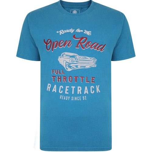 KAM Open Road Full Throttle Print T-Shirt Türkis